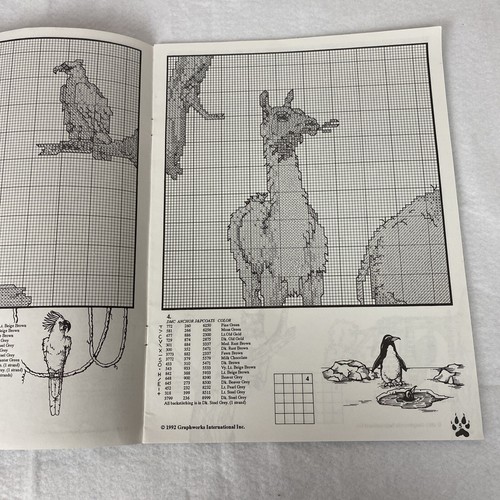 LIBRO PATRÓN GRAPHWORKS INTERNATIONAL AFGHAN SAFARI II 1992 Animal punto de cruz - Imagen 5 de 5