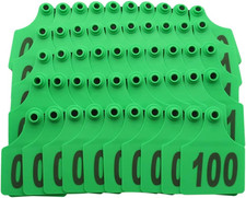 4,1 x 3 étiquettes d'oreilles bovins surdimensionnées 101-200 numéro TPU grand plastique bétail à identifier