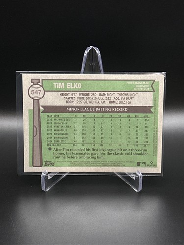 Tim Elko - 2025 Topps Heritage High Number #547 Chrome Light Blue Sparkle (RC) - Picture 4 of 4