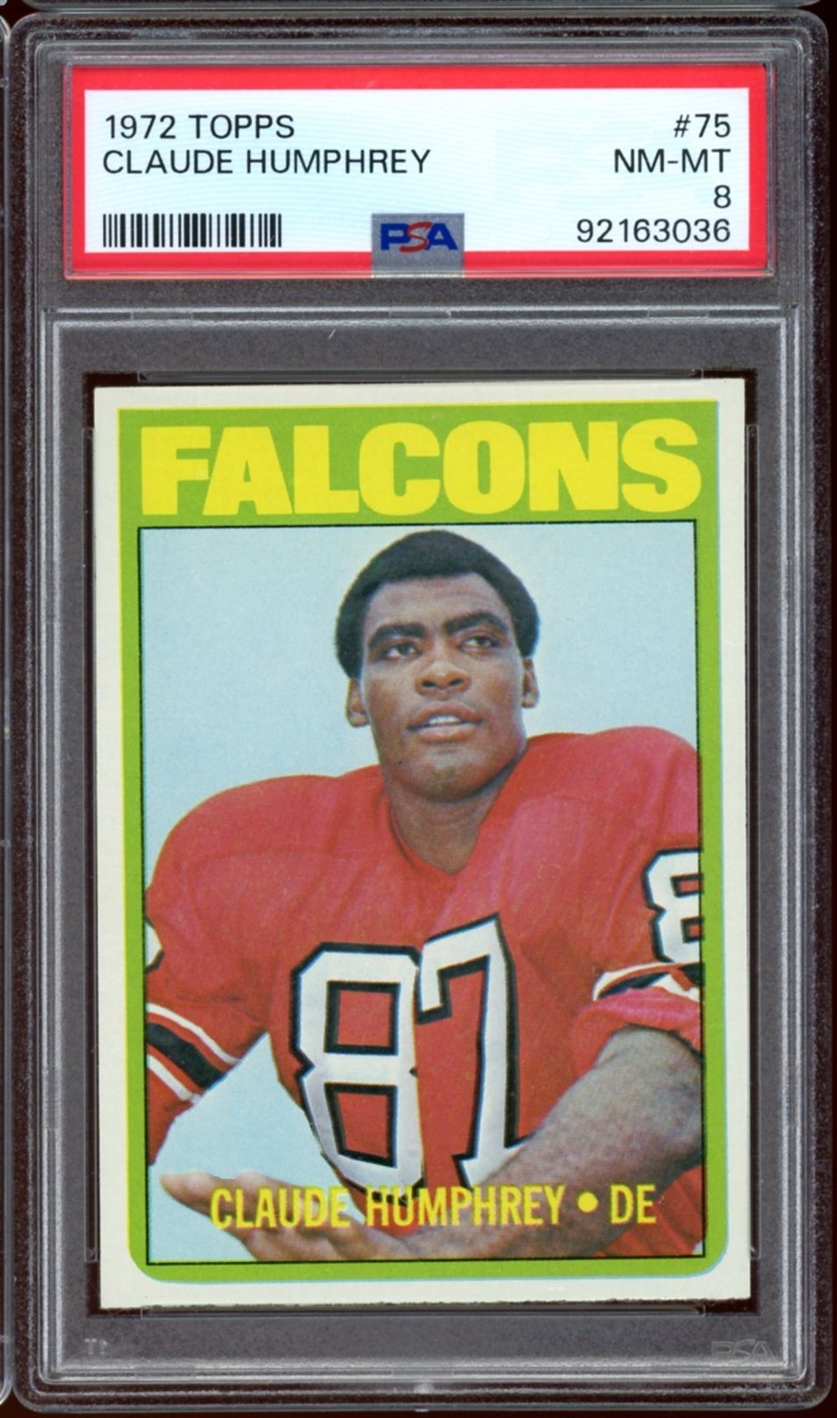 1972 Topps Football #75 Claude Humphrey PSA 8