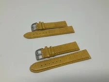 2 Dufonte lucien piccard watch yellow strap band 20mm DEFECTED