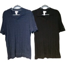 Vintage Calvin Klein Polo Mens Large Made in USA 90s Set Of 2 Shirts Blue&Black