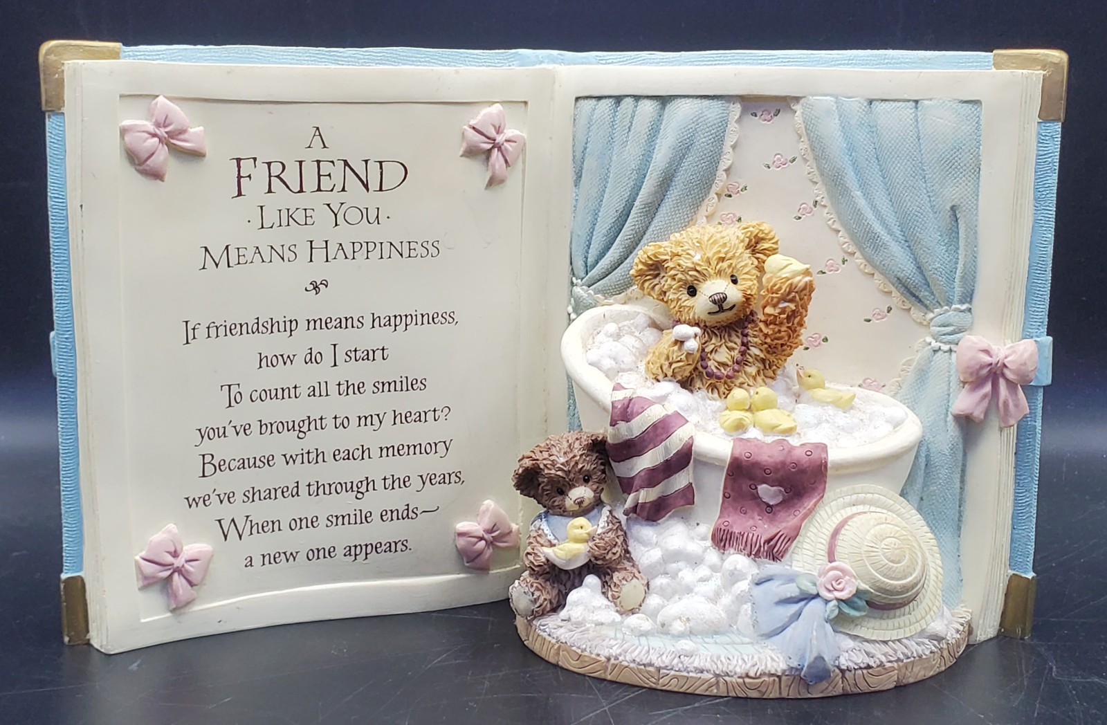 Vntg Bainbridge Bears Collection Book Resin Figure Music Box Rubber Ducky