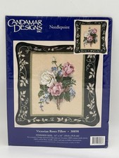   New Candamar Designs "VICTORIAN ROSES PILLOW" 2006 Needlepoint KIT 30898  