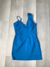 Superdown Blue Mini Dress Medium Womens Short Sheath Zip Stretch