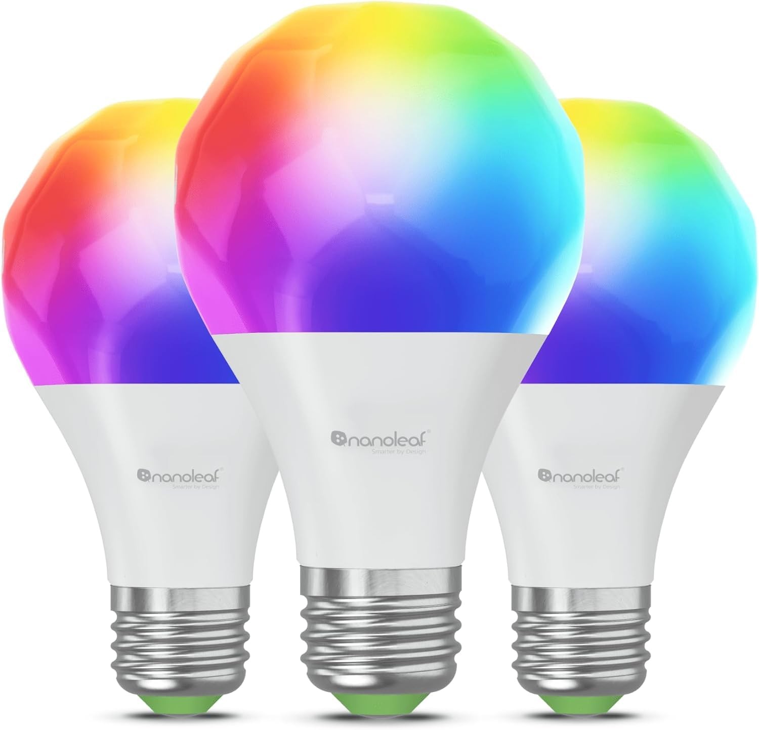 Nanoleaf Matter Essentials E27 LED Bulbs, Pack of 3 RGBW Dimmable Smart Bulbs -