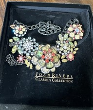 Joan Rivers FLOWERS Necklace Enamel Crystals