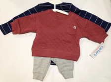 Carter's, Boys 6M Quilted Outfit 3 Piece Set, Top/Bottom/Bodysuit, NEW