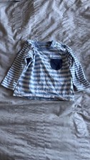Debenhams Baby Blue White Striped Long Sleeve Shirt Size 6–9 Months