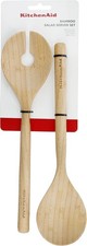 Image of KitchenAid Salad Serving Set (2 Piece Set), Bamboo, Length: 30 cm, Wooden Spoon