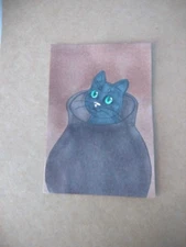 ACEO Original Acrylic Painting Landscape Miniature Art Card ATC Scenery 37 Cat