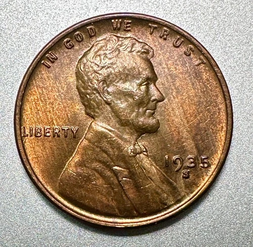 1935-S   LINCOLN CENT   CHOICE BU  RB  BETTER DATE  #18889