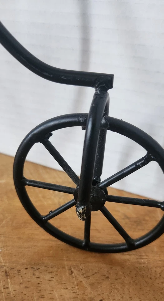 Metal y Madera Rueda Alta Bicicleta Arte Decoración Pieza Foto 4 de 4