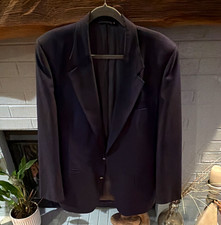 Burberrys Navy Wool Twill Suit Coat 40 Regular