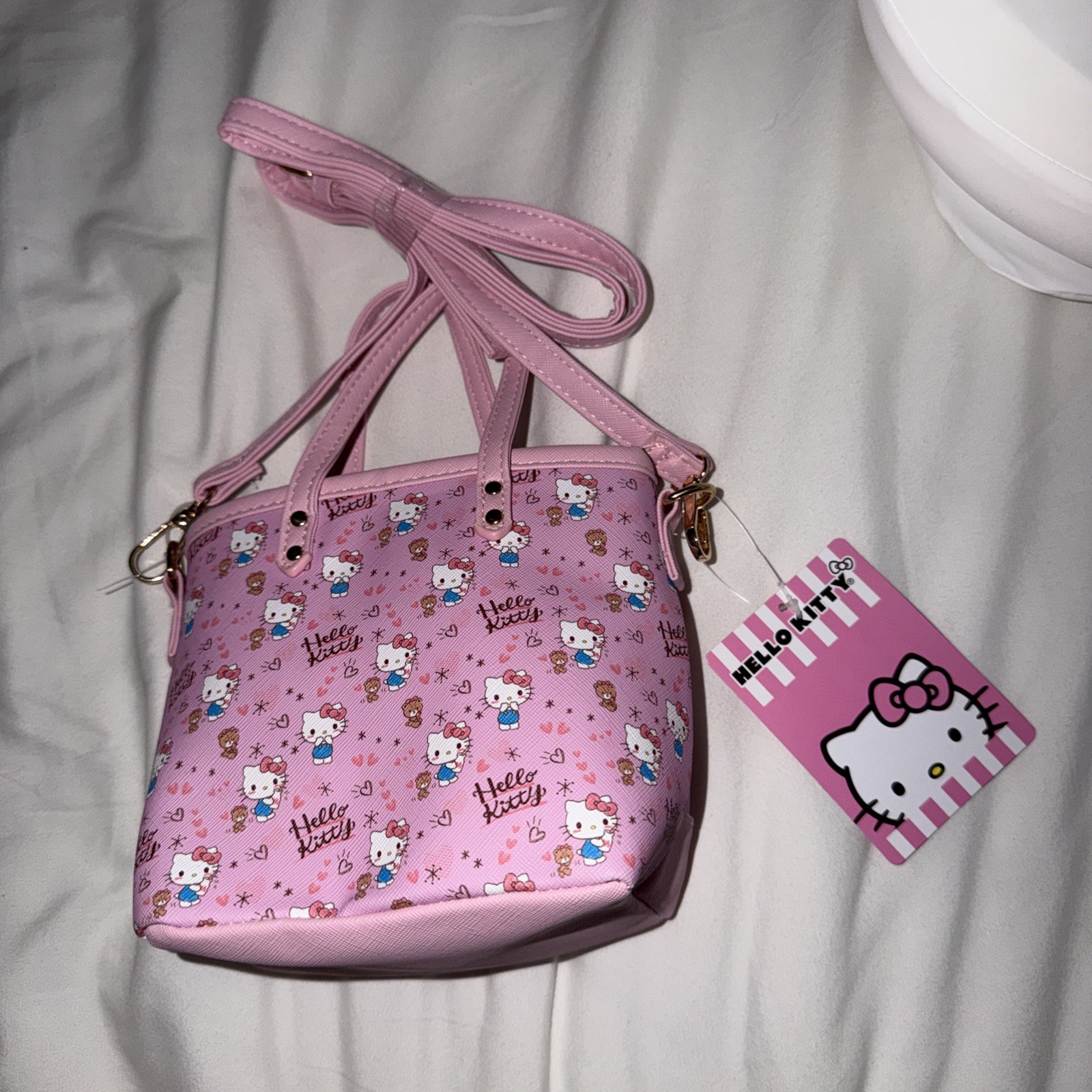 NEW Sanrio Hello Kitty Pink Mini Purse Cross Body Bag w/ Hello Kitty & Bear
