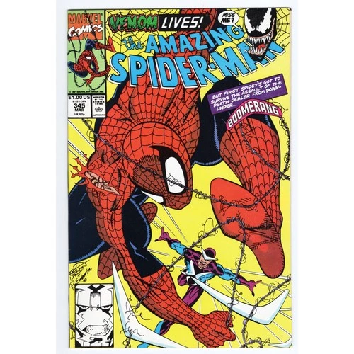 Amazing Spider-Man #345 (1991) 1st Full Cletus Kasady-Boomerang-Carnage VF/NM