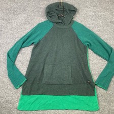 Krimson Klover Womens Green Merino Wool Cashmere Blend Hooded Sweater Large