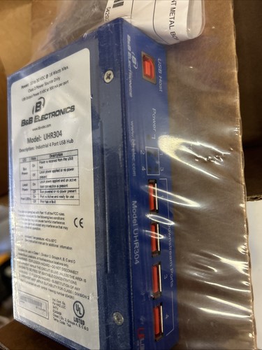 B&B Electronics UHR304 4-Port USB Full Speed Up/Down Isolated Hub 4KV - Picture 5 of 8