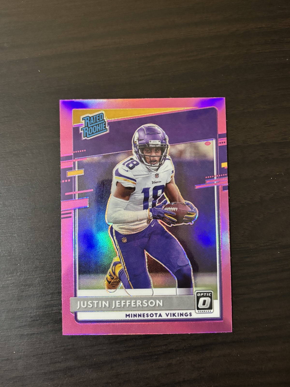 Justin Jefferson 2020 Donruss Optic Rated Rookie Pink Prizm #163 RC Vikings Star