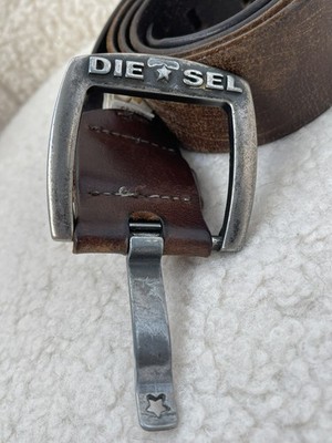 Vintage DIESEL Leather Belt Made in Italy 95/38 Archival Grunge