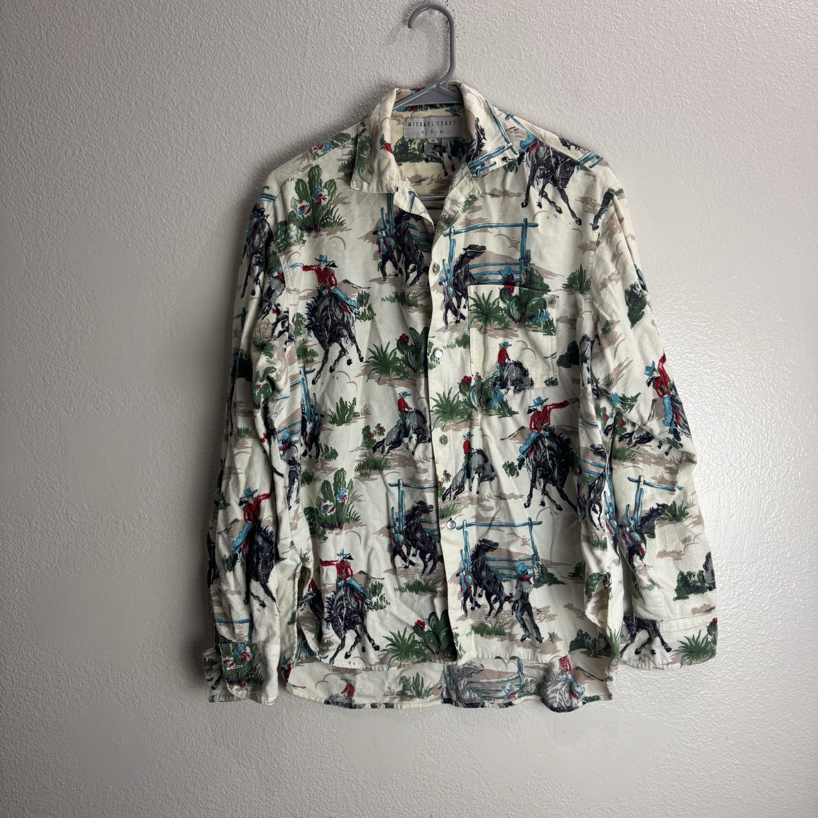 Michael Sharp Cowboy Western Button Up Shirt Size… - image 1