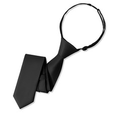 UETLRO Boys Black Tie Pre-tied Adjustable Kids Solid Color Children's,