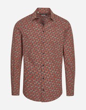 DOLCE & GABBANA Shirt MARTINI Red Printed Knight Formal Dress US16.5/42/L $900