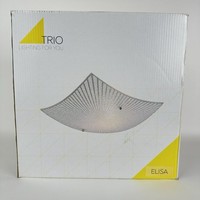 Trio Glas Deckenleuchte Elisa Quadratisch Weiß Muster E27 Max. 40W 30X30Cm