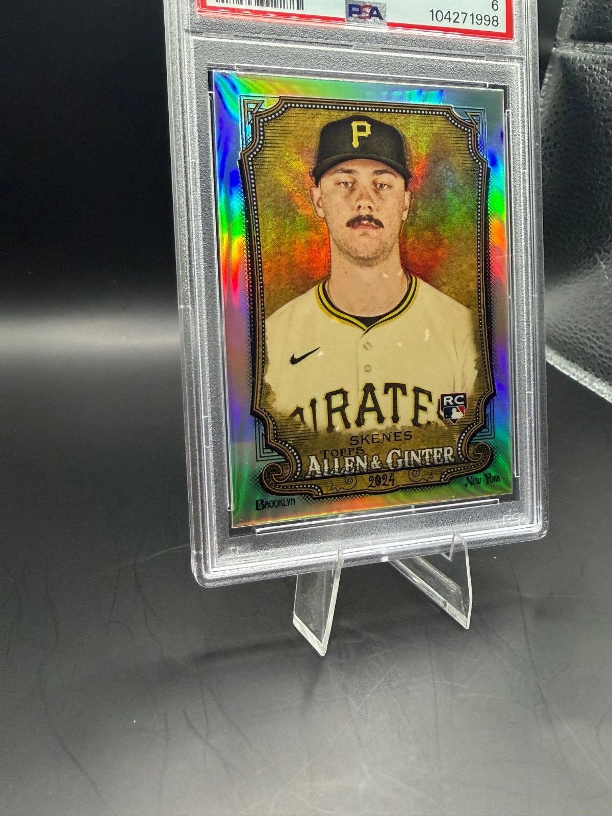 2024 Topps Allen & Ginter Chrome Paul Skenes #282 Refractor RC PSA 6 view 3