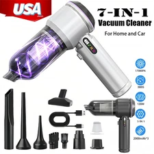 Mini Portable Cordless Handheld Air Blower & Vacuum Cleaner 7 In 1 for Home, Car