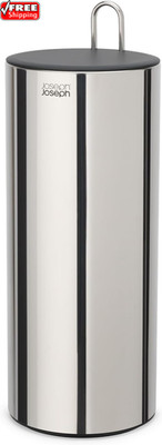 Joseph Joseph Easystore Luxe Stainless Steel Concealed Toilet Paper Holder Stand