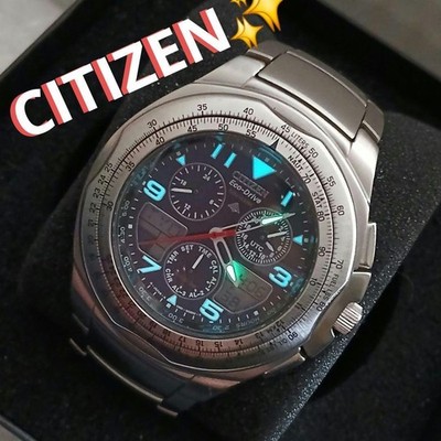 Citizen EcoDrive Promaster Uhr Solar 24H Lünette Alarm Selten Solarbetrieben
