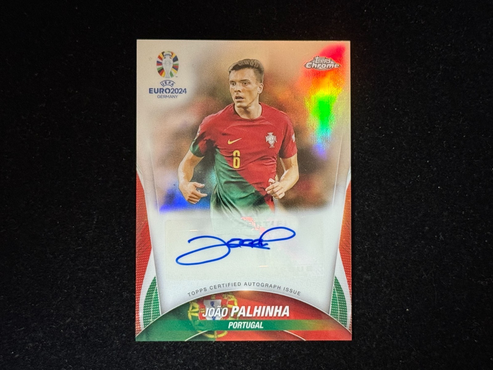 Joao Palhinha 2024 Topps Chrome Euro 2024 Auto Refractor Portugal #CA-JP view 1