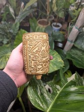 Pflanzentopf mit Maya-Relief, 12cm Höhe, 3D-Druck aus PLA, lackiert