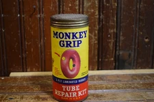MOCO MONKEY GRIP BIKE TUBE REPAIR EMPTY COMPOSITE TIN VINTAGE 1940s DALLAS TEXAS