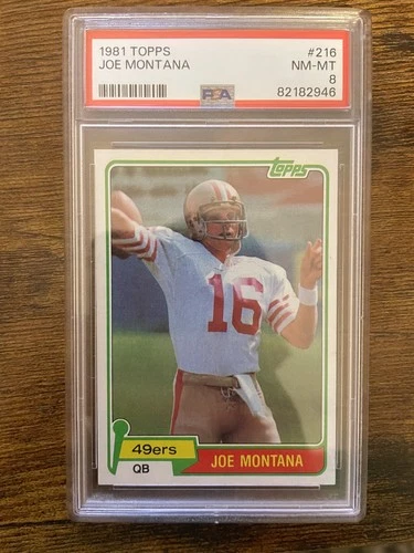 1981 Topps Football - Joe Montana #216 - Rookie Card (RC) - PSA 8