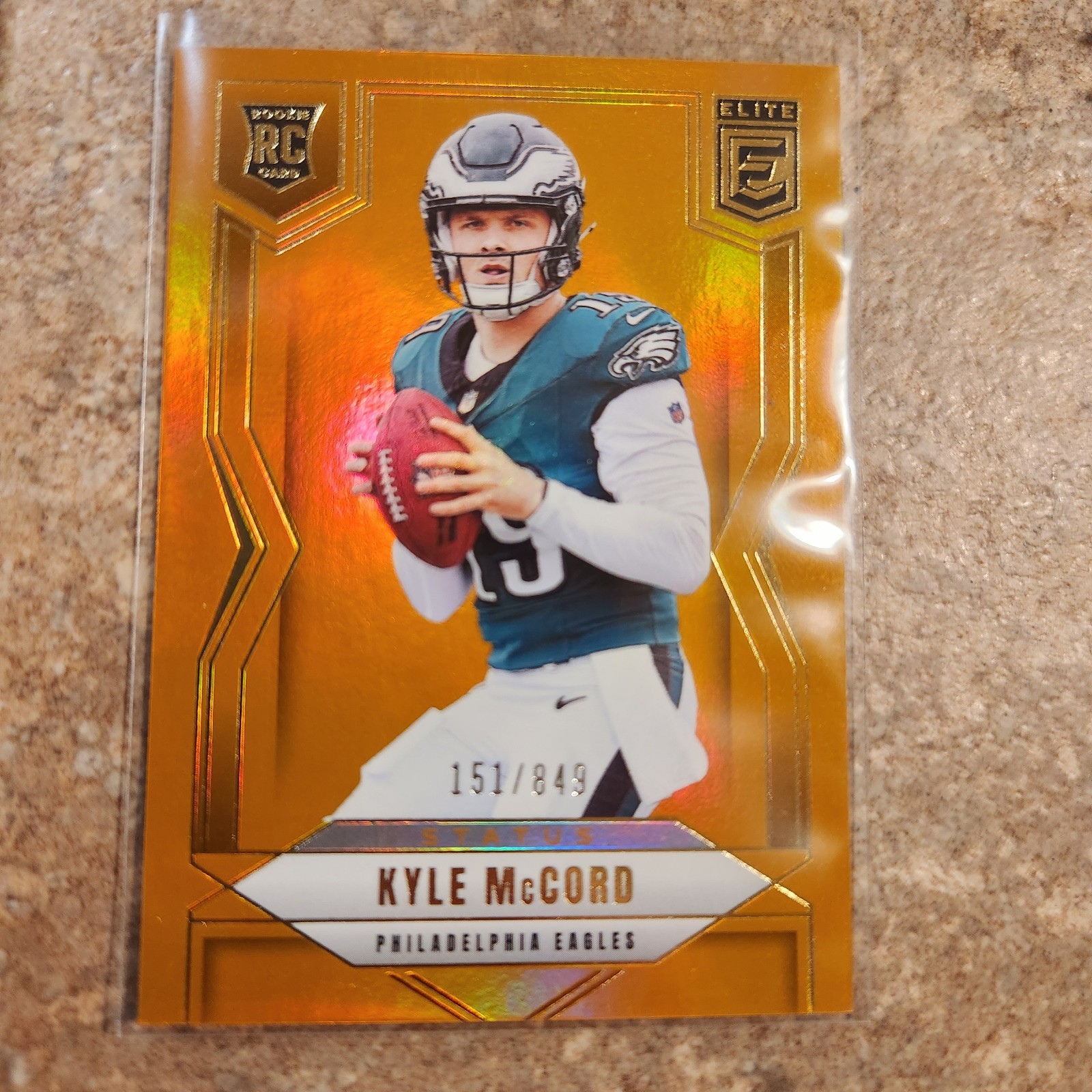 2025 Donruss Elite - Rookies Kyle McCord #171 Status Metallic Orange /849 (RC)