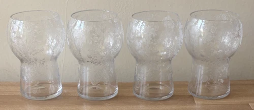 Set of 4 Cambridge Rosepoint 12 oz Flat Tumbler Glasses