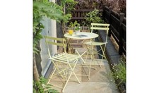 Eve 2 Seater Folding Metal Garden Bistro Set Yellow Patio Furniture