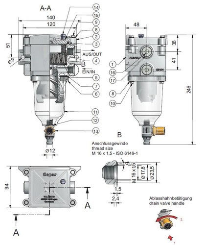 SEPAR SWK 2000/5 Wasserabscheider & Filter für leichte Dieselkraftstoffe - Bild 2 von 2
