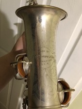 Antique Silver Plate Conn Alto Saxophone 1920s Chu Berry