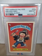 Topps 1985 Garbage Pail Kids Greaser Greg #62a Glossy PSA 10 series 2