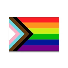 Magnet Me Up Gay Pride Progress Rainbow Flag Magnet Decal, 4x6 Inches, Heavy ...