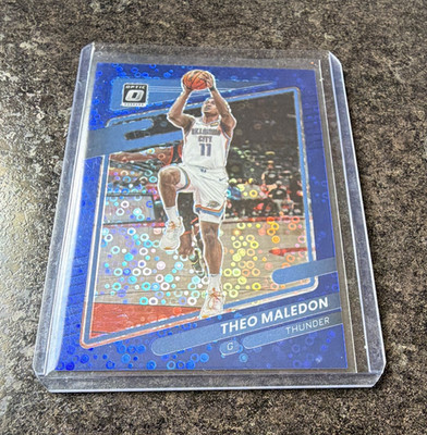 Panini 2021-22 Donruss Optic Théo Maledon Thunder Blue Fast Break Prizm /50