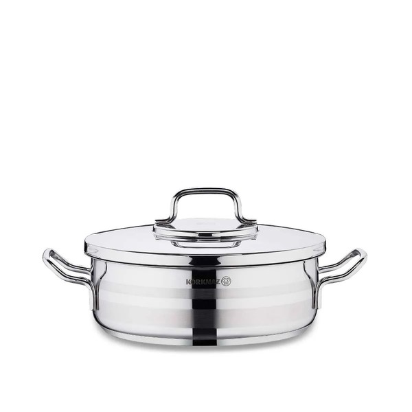 Korkmaz Astra2 Low Casserole 32 X 9 Cm - 7 L, Edelstahl-Kochtopf Mit Deckel-image