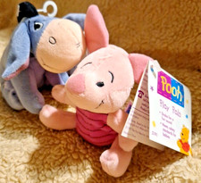 Vtg Disney Pooh Play Pals Bean Bag Plush INFANT Rattle Eeyore Piglet FREE SHIP
