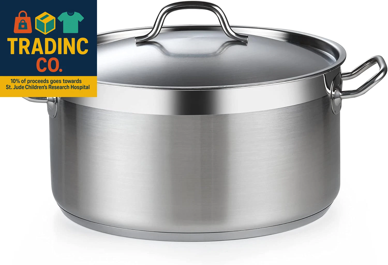 Dutch Oven Casserole with Lid, 9 Quart Professional Stainless Steel Stockpots, S
