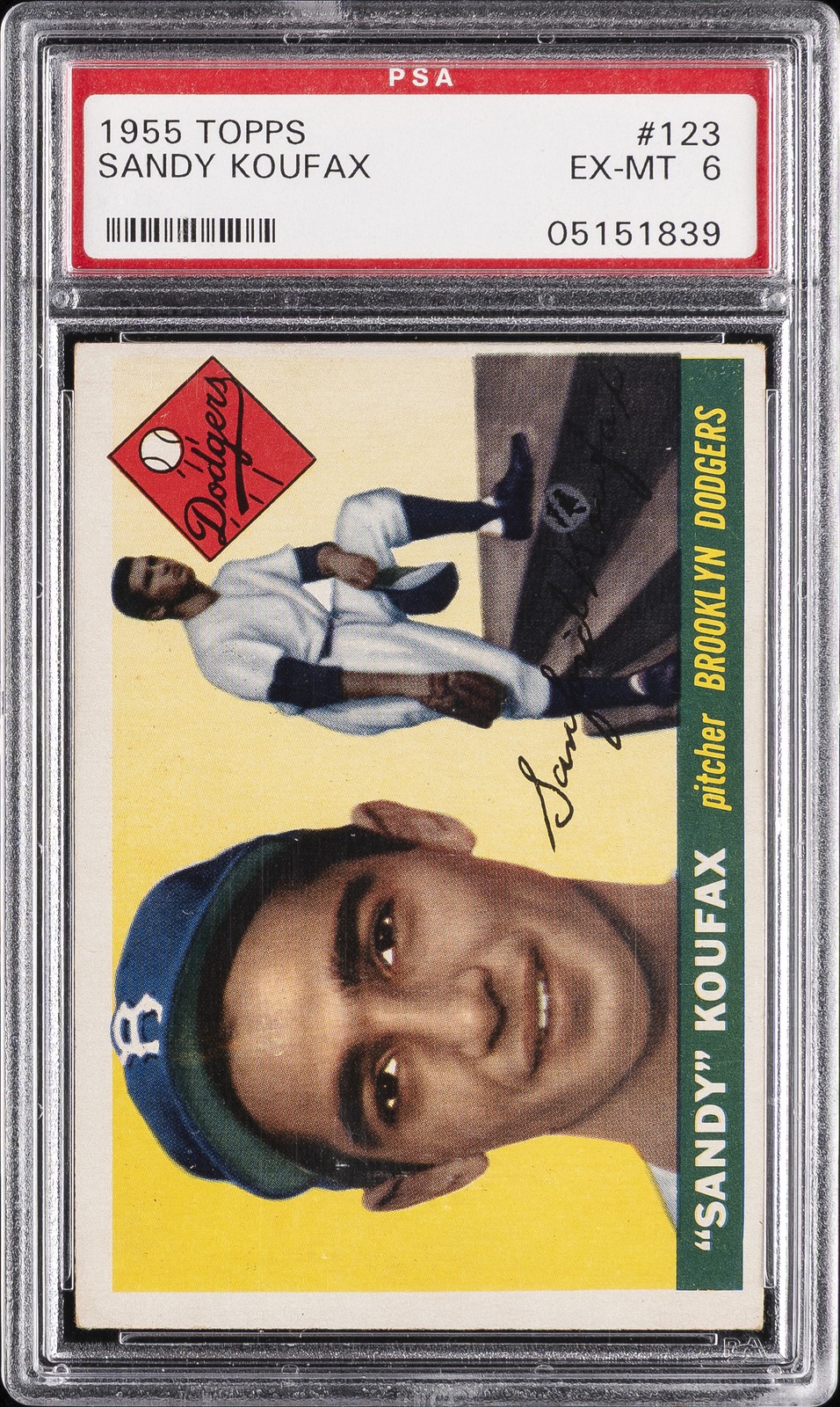 1955 TOPPS #123 SANDY KOUFAX PSA 6