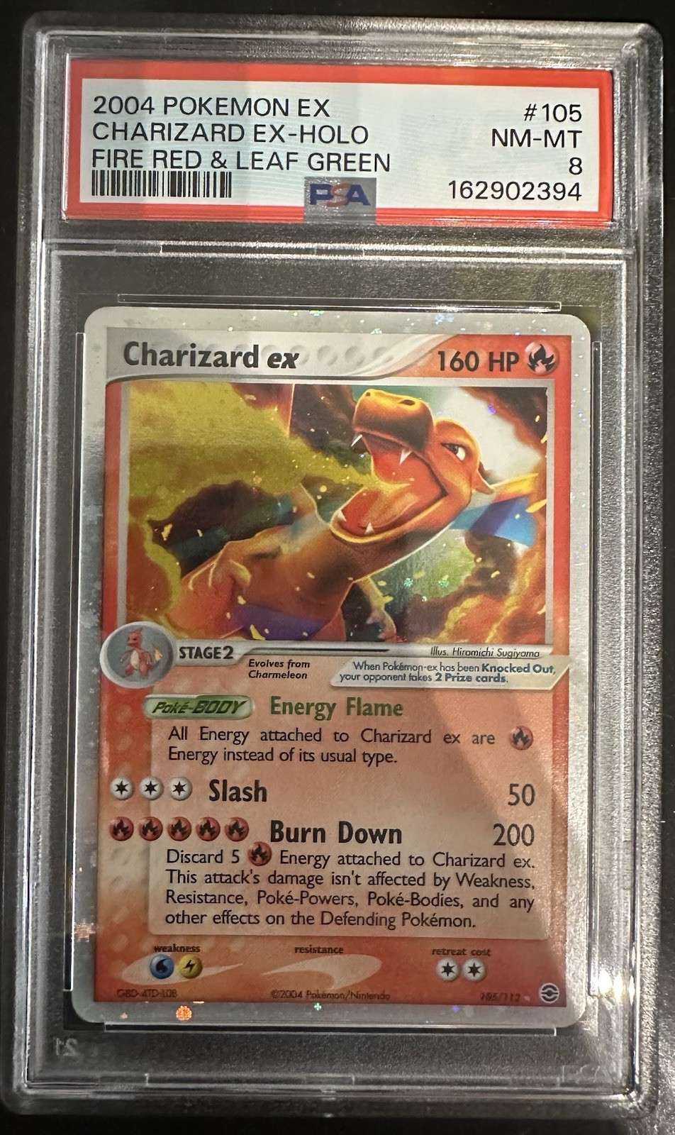 PSA 8 2004 Pokemon Charizard EX Holo FireRed & LeafGreen 105/112 Eng