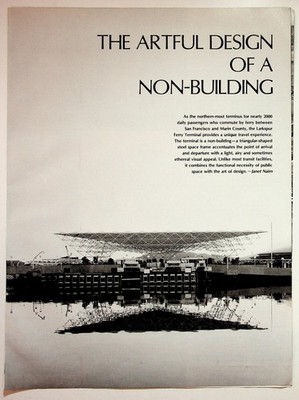 1979 ARCHITECTURAL RECORD Larkspur Ferry Terminal Vintage Magazine Print